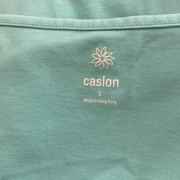 NWOT Caslon teal tank top with lace detail. Adjustable straps. Large - Picture 7 of 7